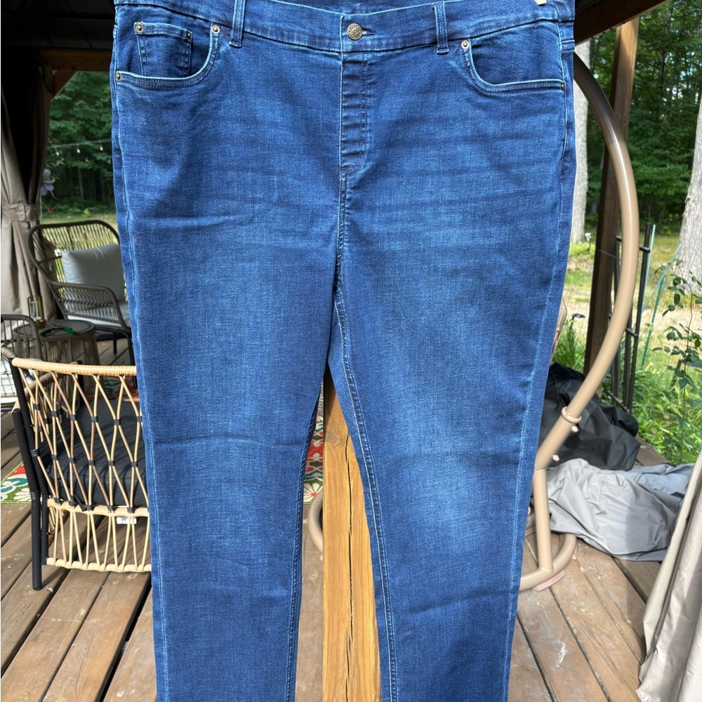 Denim&Co Women's Straight Leg Jeans in Deep Blue